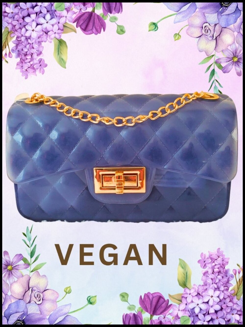 NWT Designer-Inspired Jelly Chain-Strap Crossbody Bag